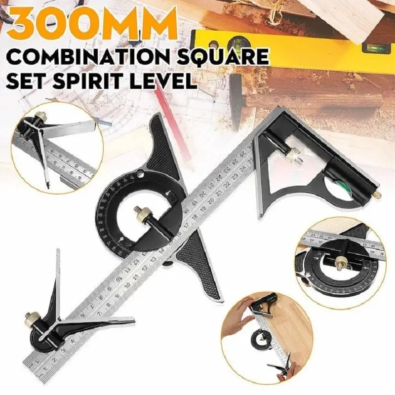 Stainless Steel T Square Angle Ruler Multifunctional Adjustable Sliding Combination Square Ruler Protractor Level Measure Tool
Stainless Steel T Square Angle Ruler Multifunctional Adjustable Sliding Combination Square Ruler Protractor Level Measure Tool