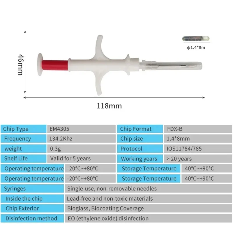 Микрочипы для животных EM4305 134,2 кГц
Микрочипы для животных EM4305 134,2 кГц