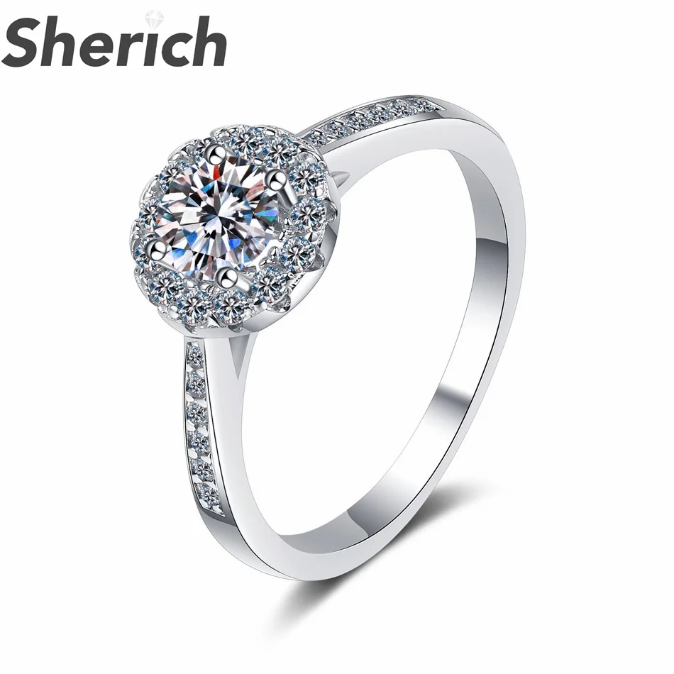 Sherich 0.3-2ct Moissanite Round S925 Sterling Silver Sparkling Light Luxury Diamond Ring Ladies Engagement Party Brand Jewelry
Sherich 0.3-2ct Moissanite Round S925 Sterling Silver Sparkling Light Luxury Diamond Ring Ladies Engagement Party Brand Jewelry