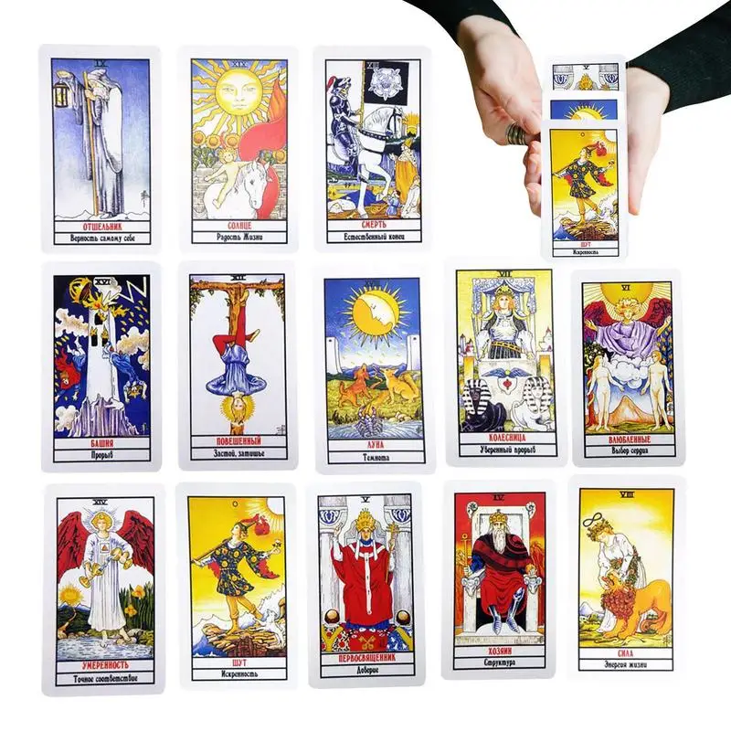 Tarot Deck Oracles Cards Flash Card Fortune Telling Divination Oracle Cards Family Party Leisure Table Game with Guidebook
Tarot Deck Oracles Cards Flash Card Fortune Telling Divination Oracle Cards Family Party Leisure Table Game with Guidebook