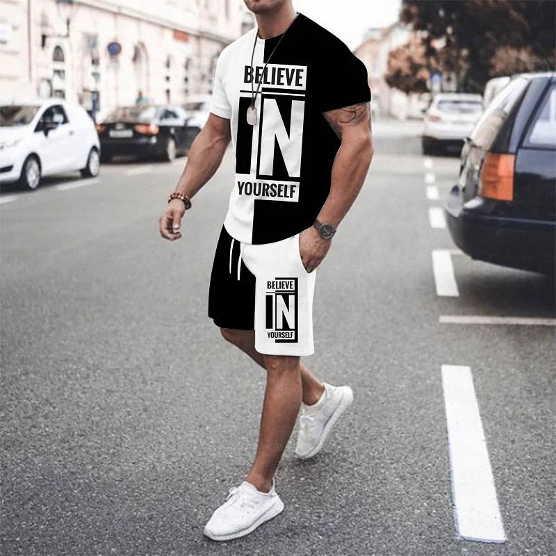 Summer Men's Suit Fashion Sportswear Short Sleeve + Shorts 2 Piece Set Male Streetwear T-shert Outfit Casual Print Clothes Set
Summer Men's Suit Fashion Sportswear Short Sleeve + Shorts 2 Piece Set Male Streetwear T-shert Outfit Casual Print Clothes Set
