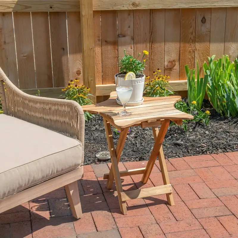 Уличный складной стол в форме звезды Миртл, натуральный 
Уличный складной стол в форме звезды Миртл, натуральный