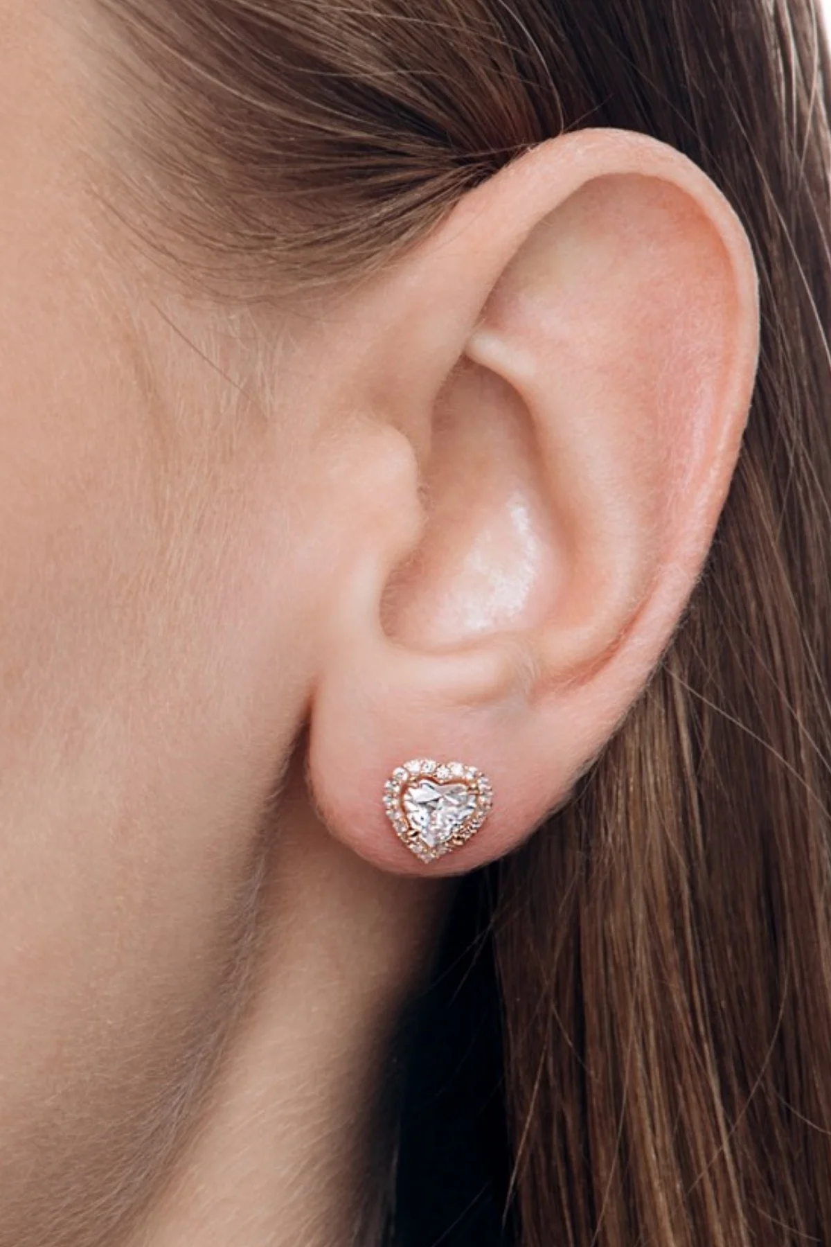 Crystal Diamond Zirconia lab Diamond heart earrings 
Crystal Diamond Zirconia lab Diamond heart earrings