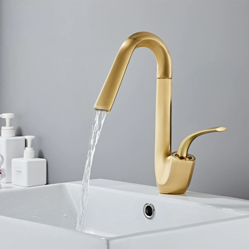 Copper Light Luxury Brushed Gold Basin Faucet Bathroom Bathroom Cabinet Sink Single Hole Hot and Cold Faucet
Copper Light Luxury Brushed Gold Basin Faucet Bathroom Bathroom Cabinet Sink Single Hole Hot and Cold Faucet
