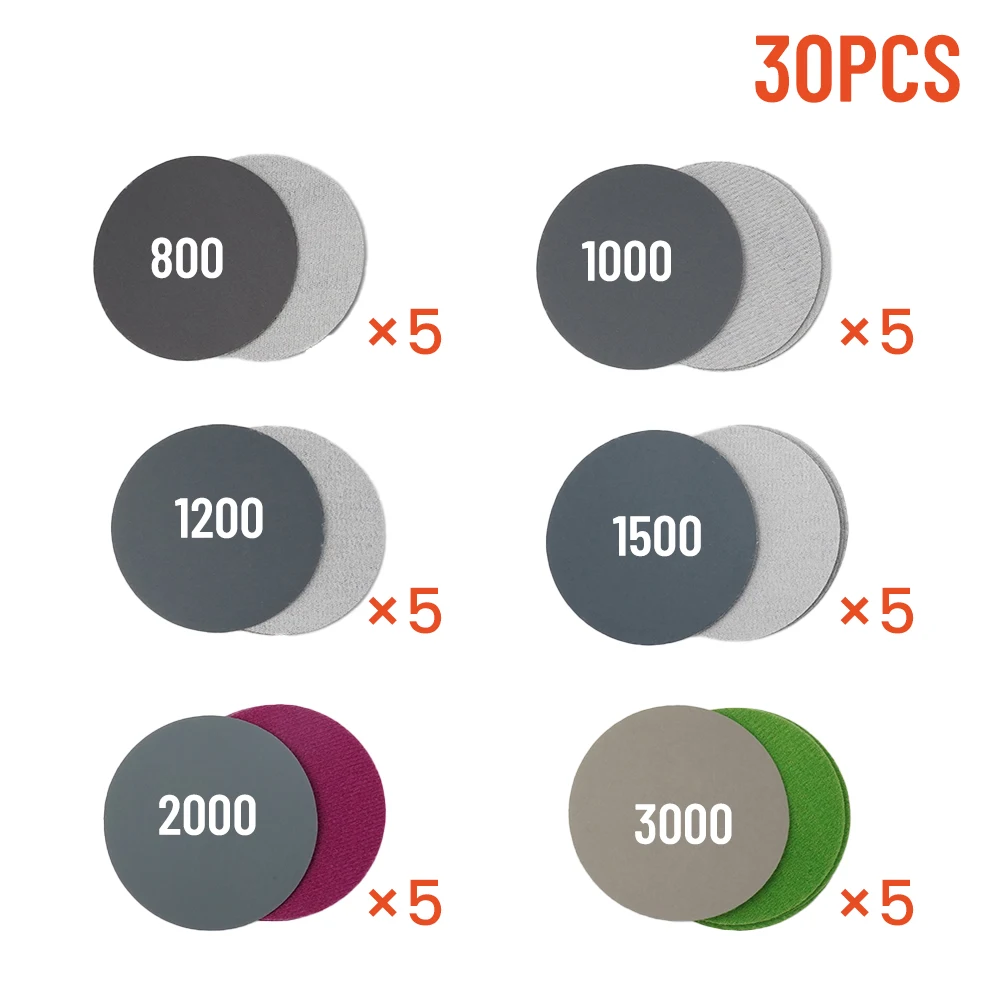 30pcs Sanding Discs 3in/75mm Hook&Loop Waterproof Tool Accessories Useful Sanding Disc Silicon Carbide And Waterproof Sandpaper
30pcs Sanding Discs 3in/75mm Hook&Loop Waterproof Tool Accessories Useful Sanding Disc Silicon Carbide And Waterproof Sandpaper