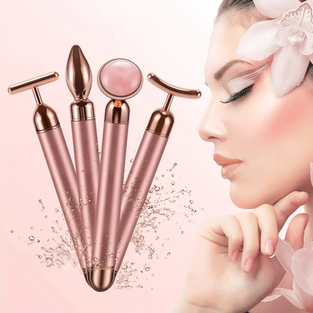 4 in 1 Vibrating Rose Quartz Roller Face Roller Eye Massager Jade Roller T/V Shaped Face Lifting Slimming Beauty Bar Massager
4 in 1 Vibrating Rose Quartz Roller Face Roller Eye Massager Jade Roller T/V Shaped Face Lifting Slimming Beauty Bar Massager