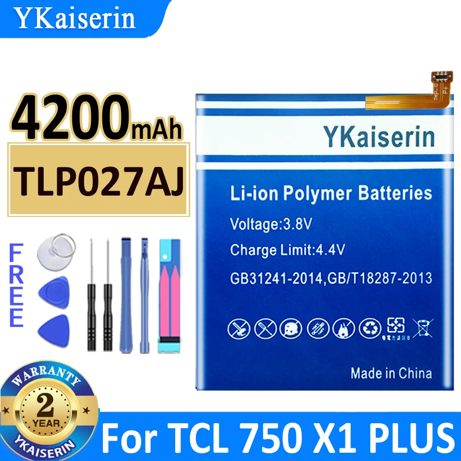 YKaiserin 4200mAh TLP027AJ Replacement Battery for TCL 750 X1 PLUS X1PLUS Batteries + Free Tools
YKaiserin 4200mAh TLP027AJ Replacement Battery for TCL 750 X1 PLUS X1PLUS Batteries + Free Tools