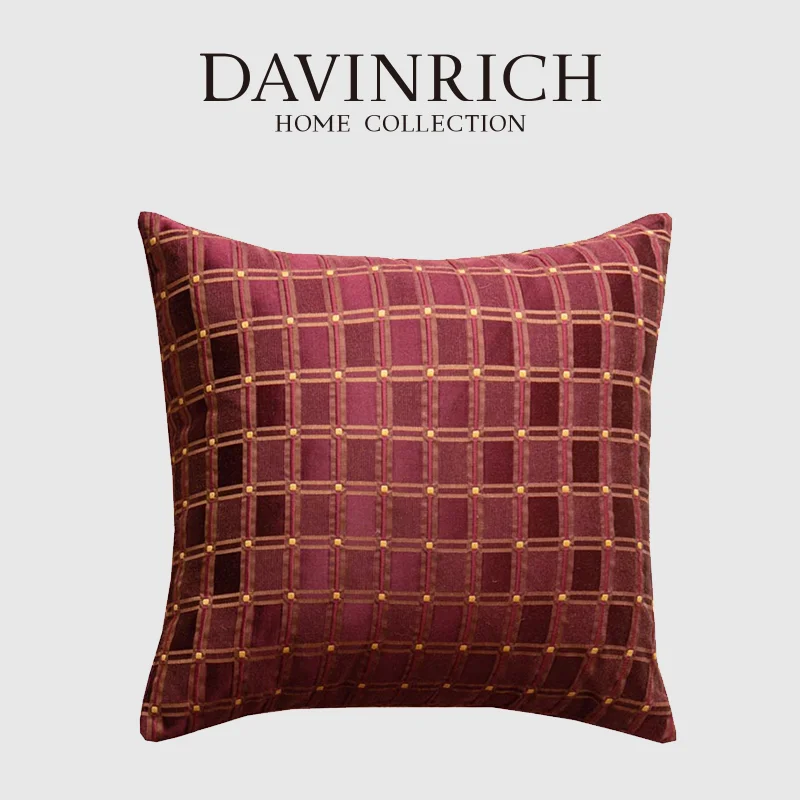 Итальянский ретро пурпурный чехол-наволочка DAVINRICH, роскошные квадраты, фоточехол для гостиной или кровати