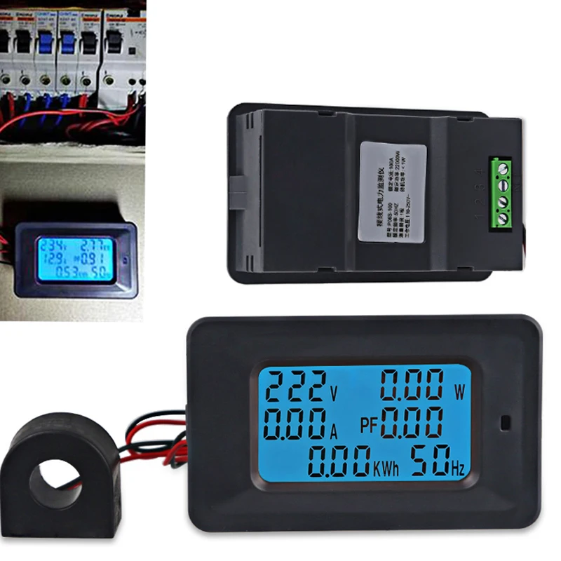 250V 100A Multi-Function Power Monitor Digital Voltage Current Meters Indicator Power Factor Frequency Energy Meter
250V 100A Multi-Function Power Monitor Digital Voltage Current Meters Indicator Power Factor Frequency Energy Meter