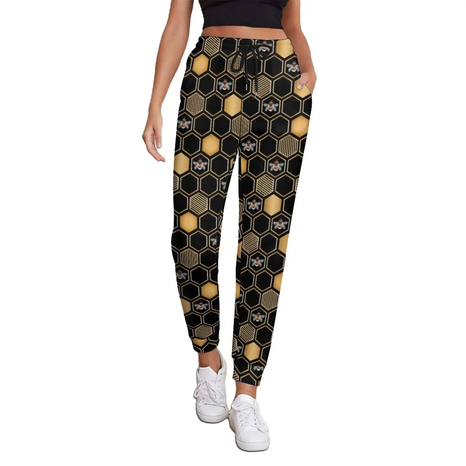 Брюки женские весенние с принтом пчелы, повседневные джоггеры с геометрическим рисунком в виде сот, уличная мода, брюки большого размера 3XL
Брюки женские весенние с принтом пчелы, повседневные джоггеры с геометрическим рисунком в виде сот, уличная мода, брюки большого размера 3XL