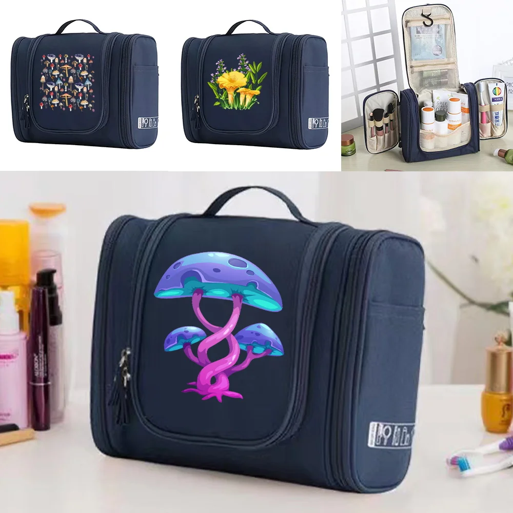 

Traveling Makeup Packs Cosmetic Bag Mushroom Make Up Packing Wash Bags Necessaries Storag Organizer Pouch Hanging Hook Toiletry