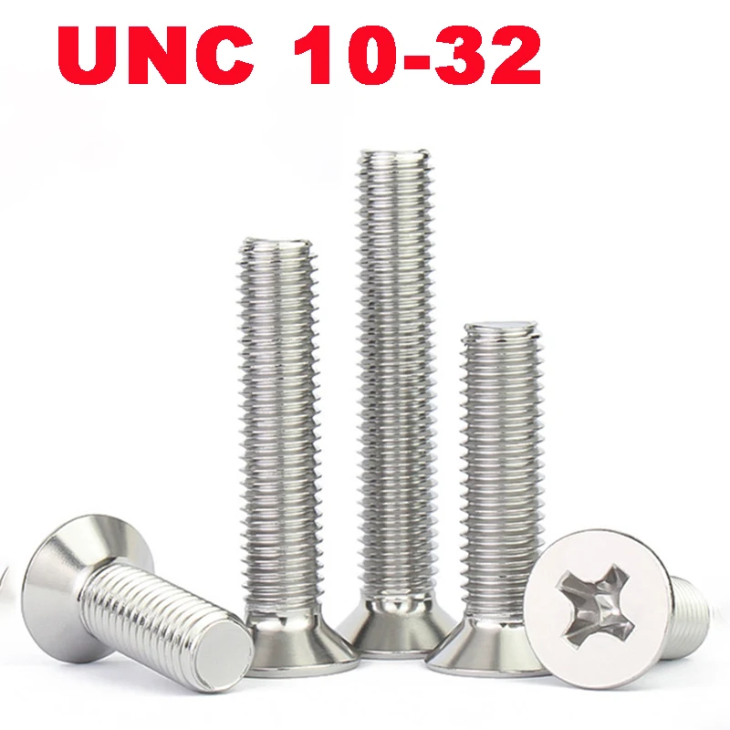 100PCS/Lot,UNC 10-32 304 Stainless Steel GB819 Cross Phillips Flat Countersunk Head Screw Bolts
100PCS/Lot,UNC 10-32 304 Stainless Steel GB819 Cross Phillips Flat Countersunk Head Screw Bolts