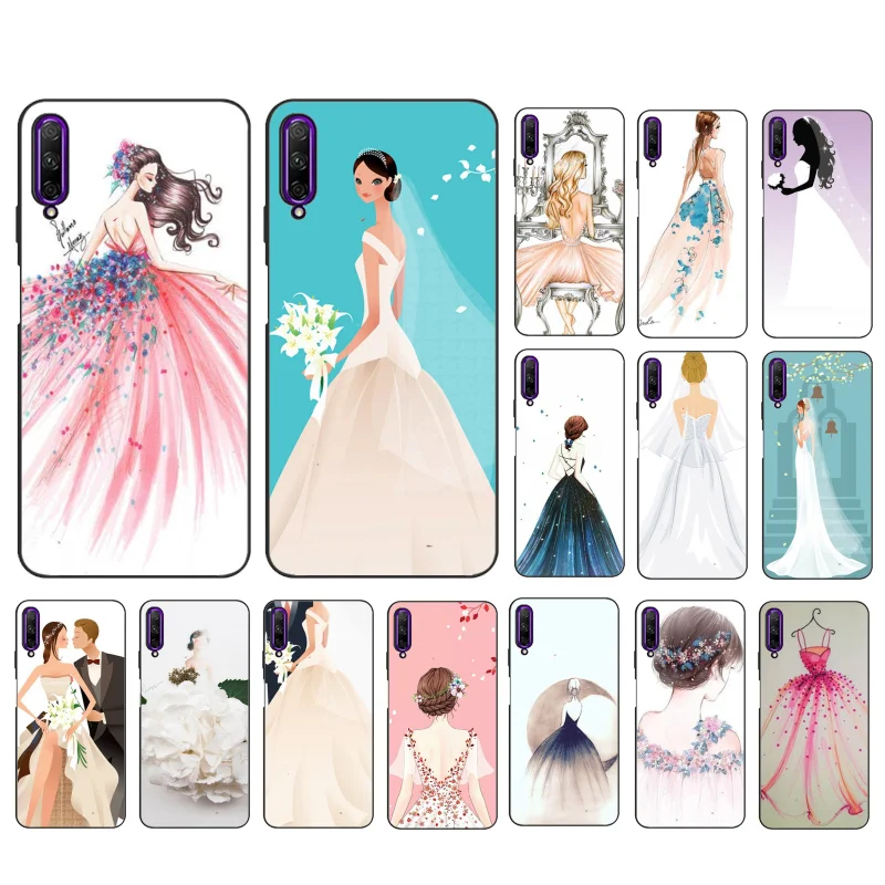 

Wedding Dress Girl Phone Case for Huawei P50 Pro P30 P40 Lite P40Pro P20 lite P10 Plus Mate 20 Pro Mate20 X