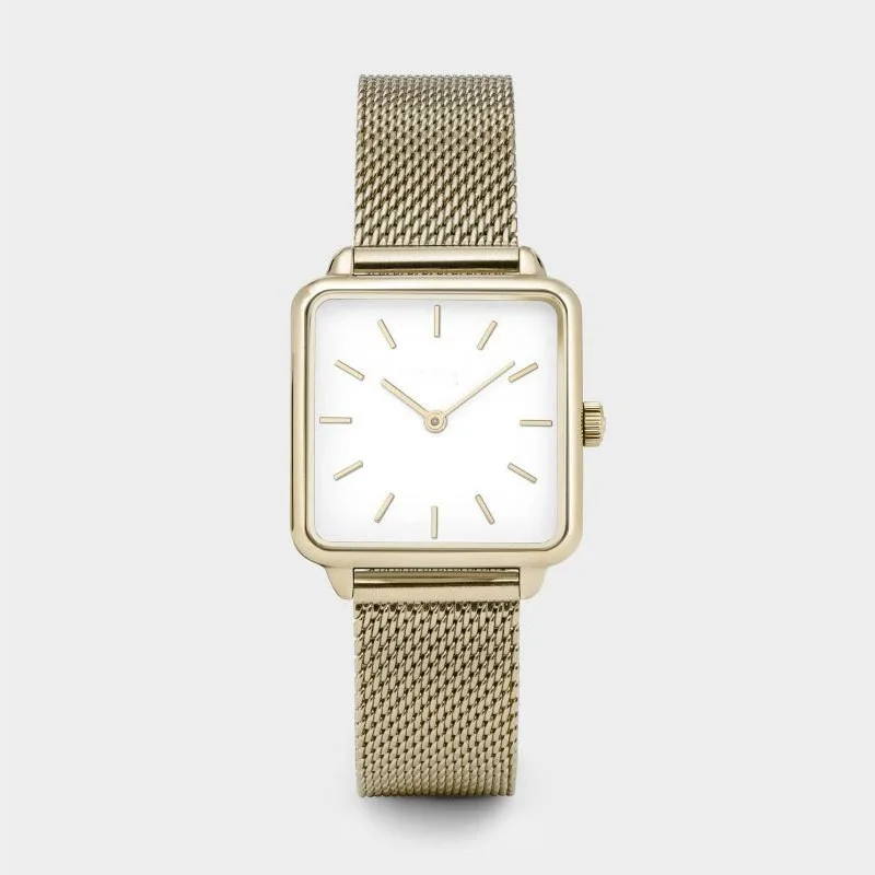 New Stylish Gold Silver Dial Square Women Watch Steel Watchband Quartz Wristwatch Montre Femme
New Stylish Gold Silver Dial Square Women Watch Steel Watchband Quartz Wristwatch Montre Femme