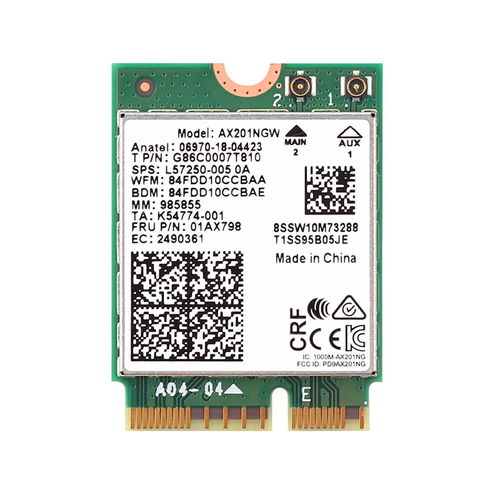 Wi-Fi 6 для двухдиапазонной карты Tel AX201 M.2 CNVio 2 2.4 Гбит/с, беспроводная, подходит для Bluetooth 5,0 2,4 ГГц/5 ГГц 802.11ac/ax
Wi-Fi 6 для двухдиапазонной карты Tel AX201 M.2 CNVio 2 2.4 Гбит/с, беспроводная, подходит для Bluetooth 5,0 2,4 ГГц/5 ГГц 802.11ac/ax