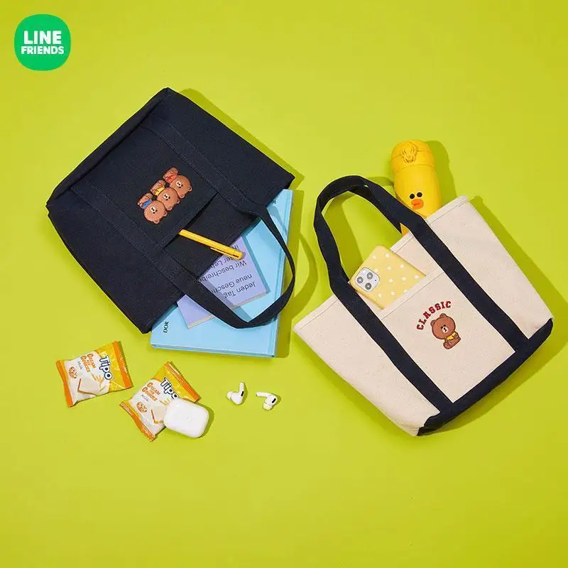 LINE FRIENDS Kawaii коричневая хлопковая вместительная сумка мультфильм аниме вышивка милая девушка сердце Холщовая Сумка через плечо для девушек ... 
LINE FRIENDS Kawaii коричневая хлопковая вместительная сумка мультфильм аниме вышивка милая девушка сердце Холщовая Сумка через плечо для девушек ...