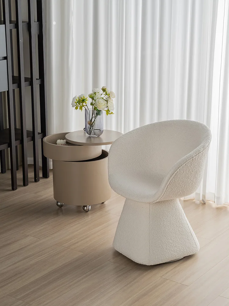 Nordic Designer Rotatable Makeup Chairs Light Luxury Living Room Furniture Backrest Coffee Chair Home Lamb Cashmere Dining Chair
Nordic Designer Rotatable Makeup Chairs Light Luxury Living Room Furniture Backrest Coffee Chair Home Lamb Cashmere Dining Chair