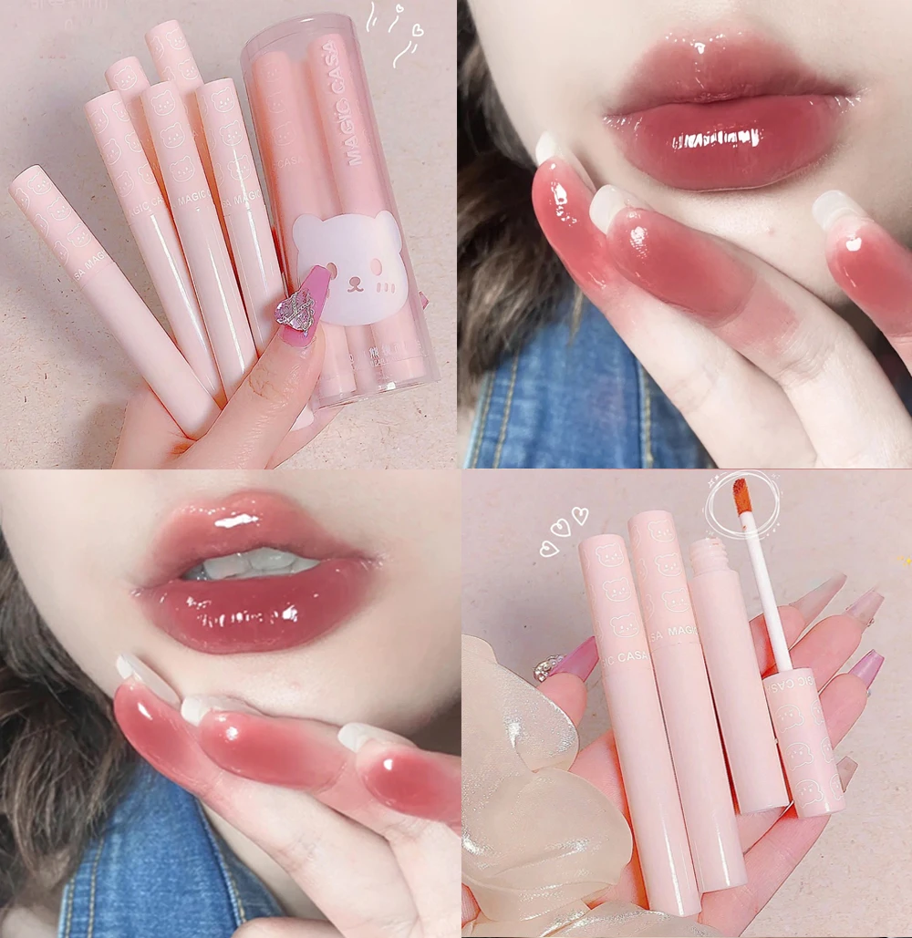 6pc Cherry Pink Transparent Crystal Jelly Lipgloss Mirror Water Moisturizing Matte Liquid Lipstick Sexy Lip Tint Makeup Cosmetic 
6pc Cherry Pink Transparent Crystal Jelly Lipgloss Mirror Water Moisturizing Matte Liquid Lipstick Sexy Lip Tint Makeup Cosmetic