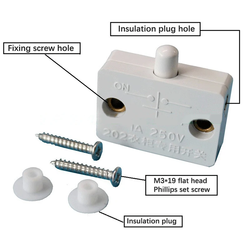 Wardrobe Closet Electrical Light Switches Normally Closed Lamp Switch Household Cabinet Door Control Switch for Cabinet Lights
Wardrobe Closet Electrical Light Switches Normally Closed Lamp Switch Household Cabinet Door Control Switch for Cabinet Lights