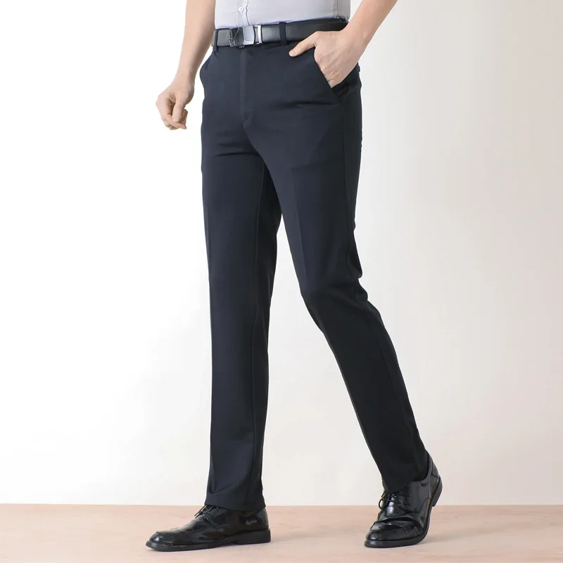 Брюки мужские Стрейчевые с завышенной талией, Классические деловые брюки в Корейском стиле, повседневные облегающие, для мужчин среднего возраста, весна-лето 2023 
Брюки мужские Стрейчевые с завышенной талией, Классические деловые брюки в Корейском стиле, повседневные облегающие, для мужчин среднего возраста, весна-лето 2023