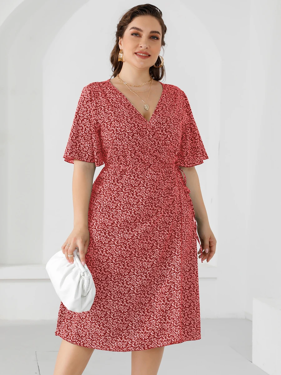 2022 Summer Casual Dress Woman V Neck Short Sleeve Floral Print Wrap Dress Big Size Maxi Long Dresses Plus Size Women Clothing
2022 Summer Casual Dress Woman V Neck Short Sleeve Floral Print Wrap Dress Big Size Maxi Long Dresses Plus Size Women Clothing