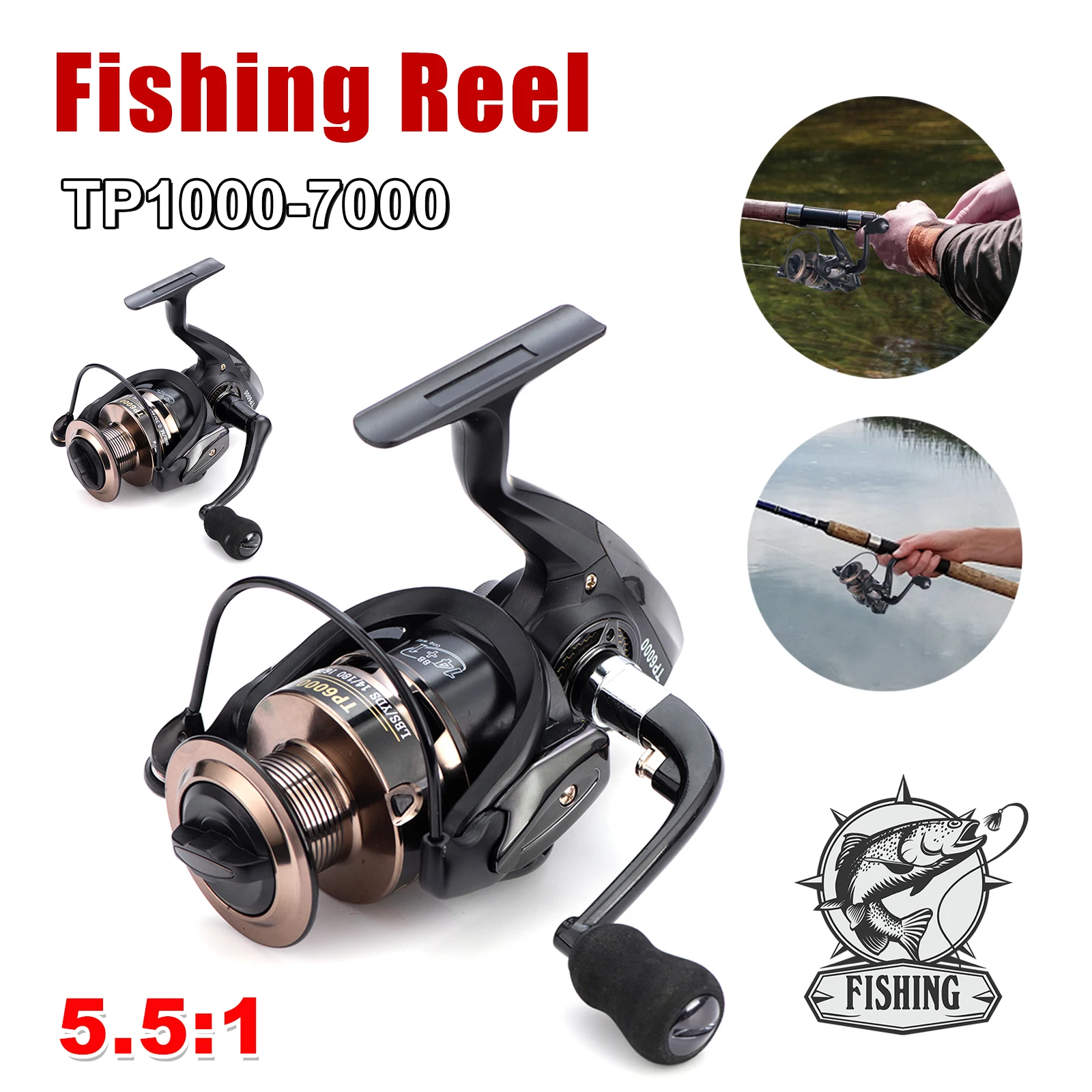 Metal Spinning Reel 1000-7000 Size Fishing Reel 15KG Max Drag with Foldable Rocker Arm Freshwater Saltwater Fishing Accessories
Metal Spinning Reel 1000-7000 Size Fishing Reel 15KG Max Drag with Foldable Rocker Arm Freshwater Saltwater Fishing Accessories