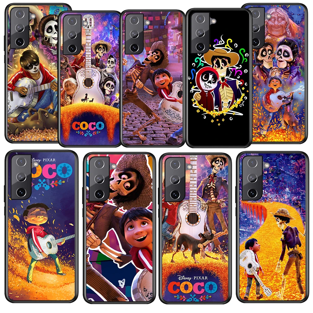 

Disney Movie Coco Dream Chasing For Samsung Galaxy S22 S21 S20 Ultra Pro Lite S10 5G S10E S9 Plus Black Cover Phone Case