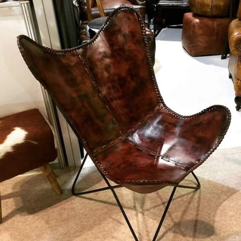 Handcrafted Chair Cover Retro Vintage Antique Classic Brown Leather Butterfly Chair Cover Only Cover
Handcrafted Chair Cover Retro Vintage Antique Classic Brown Leather Butterfly Chair Cover Only Cover