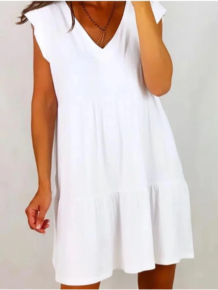 New Fashion Women's Dress 2023 V-neck Sleeveless Loose Fitting Oversized White Long Chic Vestido Casual Dress for Women
New Fashion Women's Dress 2023 V-neck Sleeveless Loose Fitting Oversized White Long Chic Vestido Casual Dress for Women