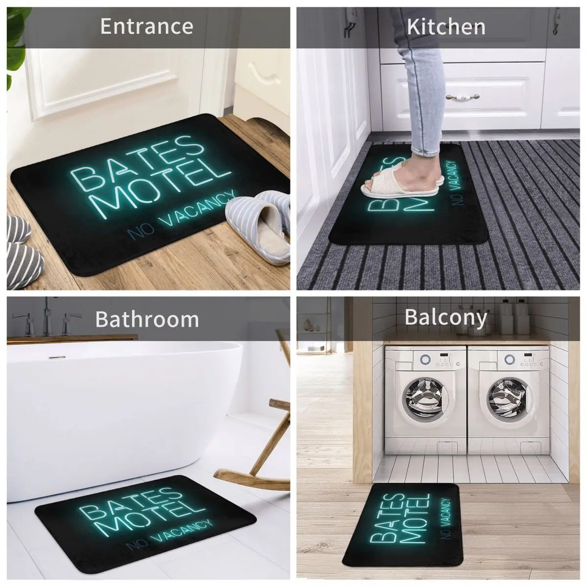 Bates Motel No Vacancy Logo From The Movie Psycho Bath Door Mat Rug Carpet Decor Entrance Living Room Home Kitchen Bedroom 3D
Bates Motel No Vacancy Logo From The Movie Psycho Bath Door Mat Rug Carpet Decor Entrance Living Room Home Kitchen Bedroom 3D
