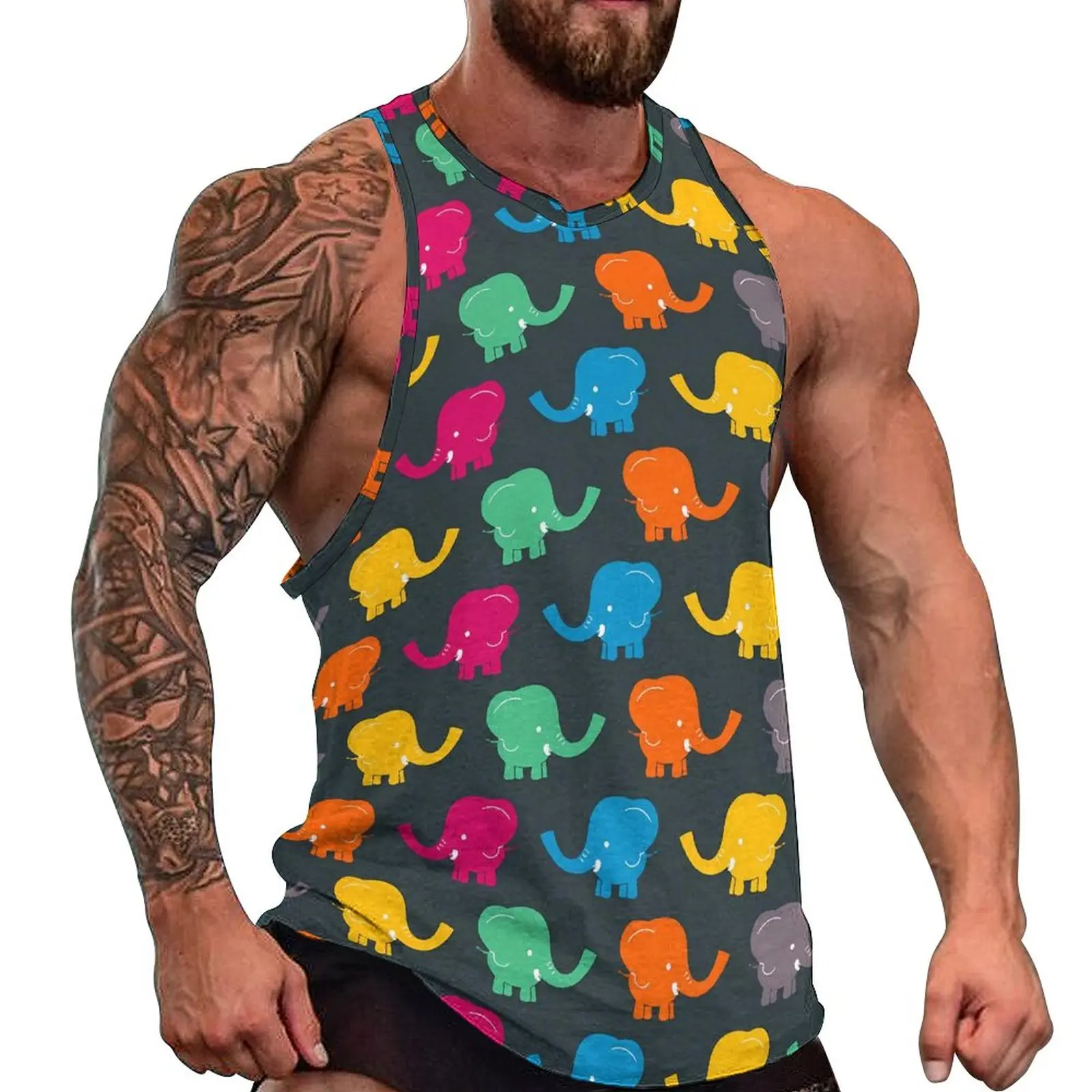 Baby Elephant Tank Top Colorful Animal Vintage Tops Summer Bodybuilding Man's Printed Sleeveless Vests Plus Size
Baby Elephant Tank Top Colorful Animal Vintage Tops Summer Bodybuilding Man's Printed Sleeveless Vests Plus Size