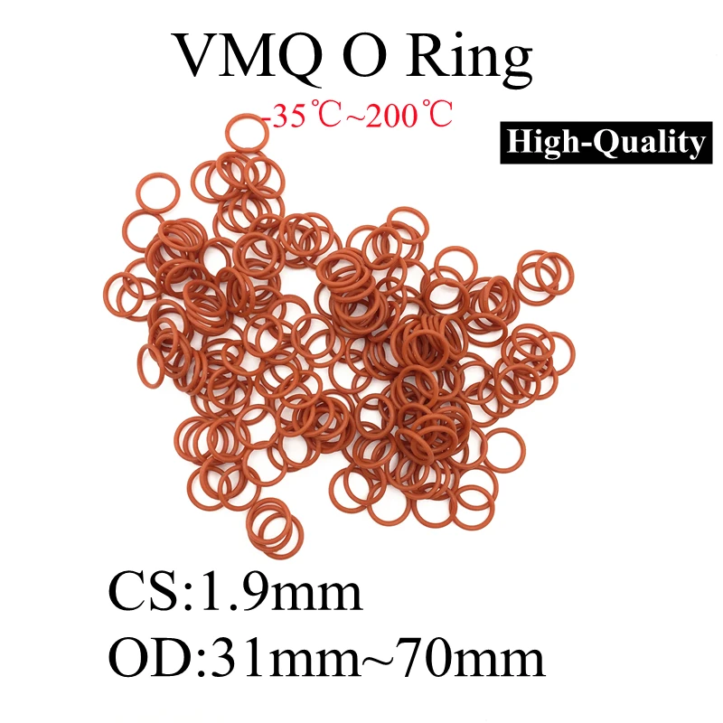20pcs Silicone O Ring CS 1.9mm OD 31mm ~ 70mm VMQ FoodGrade Waterproof Washer Rubber Insulated O Shape Red Seal Gasket
20pcs Silicone O Ring CS 1.9mm OD 31mm ~ 70mm VMQ FoodGrade Waterproof Washer Rubber Insulated O Shape Red Seal Gasket