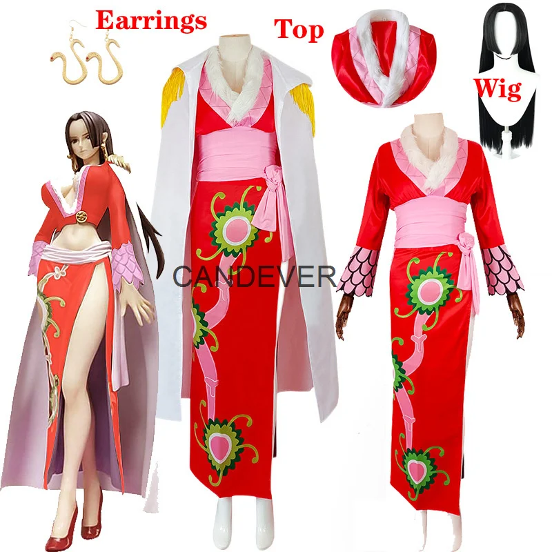 Anime Boa Hancock Cosplay Costumes Sexy Empire Red Kimono Dress Clothing Wig Halloween Costumes for Women cloak earrings
Anime Boa Hancock Cosplay Costumes Sexy Empire Red Kimono Dress Clothing Wig Halloween Costumes for Women cloak earrings