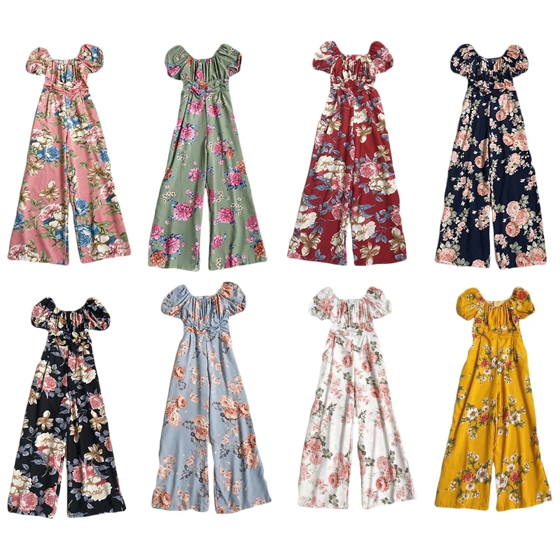 Women Summer Puff Short Sleeve Wide Leg Long Pants Jumpsuit Boho Vintage Floral Print Ruched Elastic High Waist Rompers Loose
Women Summer Puff Short Sleeve Wide Leg Long Pants Jumpsuit Boho Vintage Floral Print Ruched Elastic High Waist Rompers Loose