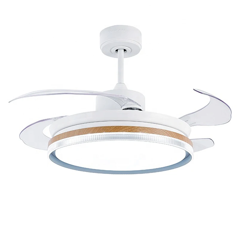 

Intelligent chandeliers household appliance 43'' inch hidden blades modern ceiling fan with light