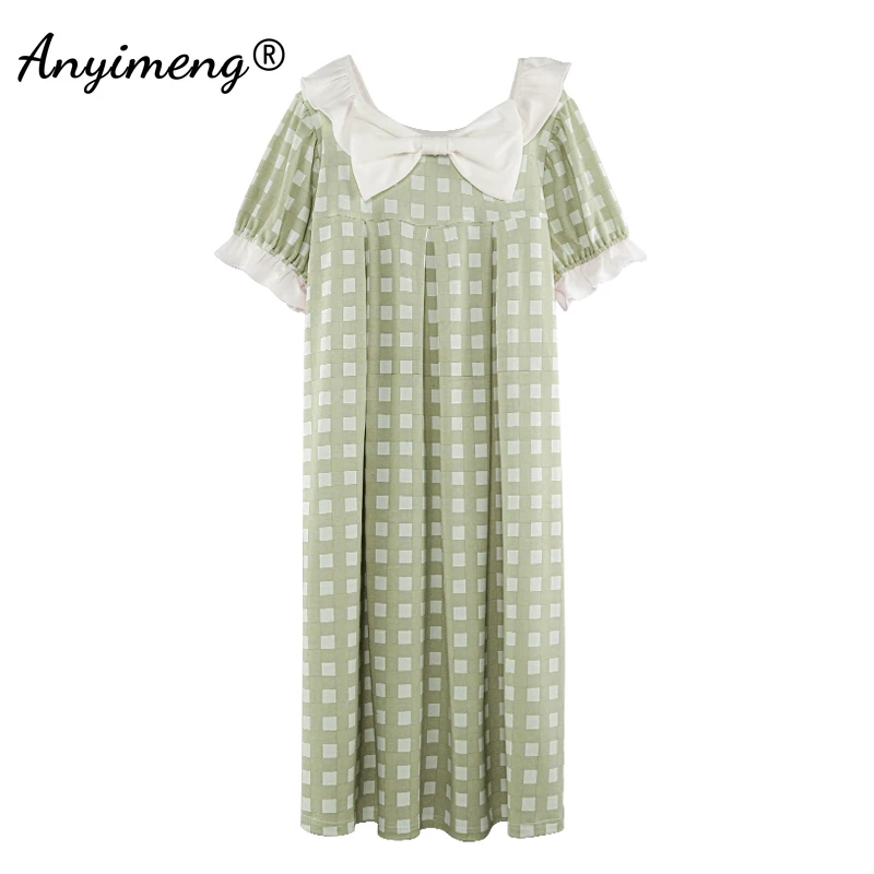 Long Dressing 2022 Autumn Winter New Arrival Turn-down Collar Bow Court Style Knitted Cotton Loungewear Women's Night Gown
Long Dressing 2022 Autumn Winter New Arrival Turn-down Collar Bow Court Style Knitted Cotton Loungewear Women's Night Gown