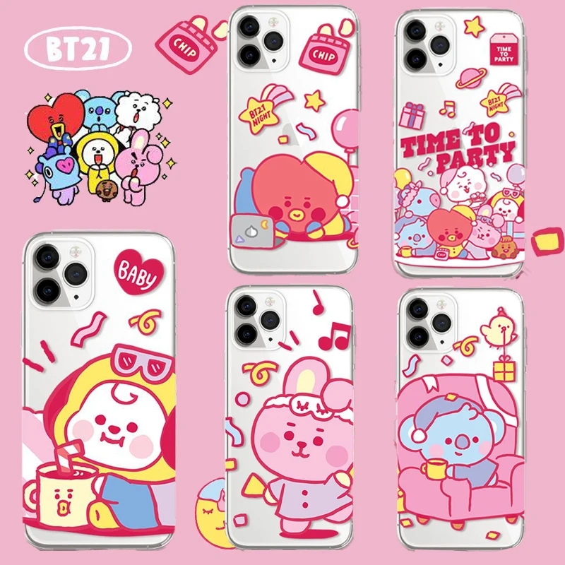 Kpop Bt21 Chimmy Tata Rj Kawaii чехол для телефона для Iphone13/12/11 Pro Max Xr Xs X 7 8P Shell Bts Cooky Shooky прозрачный чехол из ТПУ
Kpop Bt21 Chimmy Tata Rj Kawaii чехол для телефона для Iphone13/12/11 Pro Max Xr Xs X 7 8P Shell Bts Cooky Shooky прозрачный чехол из ТПУ