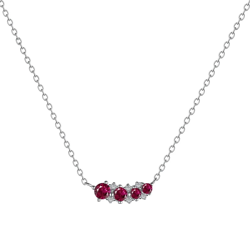 

Ожерелье из стерлингового серебра S925 пробы, женское ожерелье с изогнутыми красными бриллиантами, женское блестящее дизайнерское роскошное ювелирное изделие с цирконием 5A, подарок для женщин