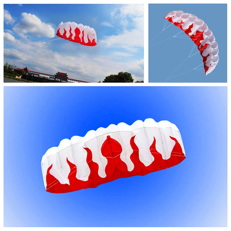 

free shipping flame dual line stunt power kite flying soft kite outdoor windsurf kite Outdoor toys inflatable dragon parachute