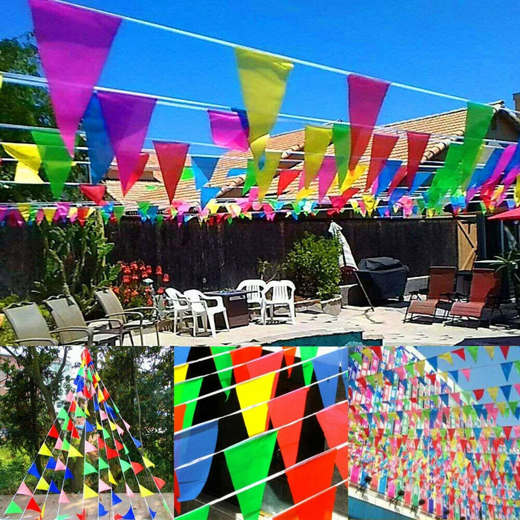 100M 150 Flags Multicolored Triangle Flags Bunting Banner Pennant Festival Outdoor Decor For String Wedding Garden Decoration
100M 150 Flags Multicolored Triangle Flags Bunting Banner Pennant Festival Outdoor Decor For String Wedding Garden Decoration