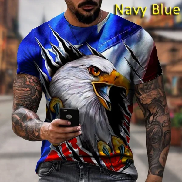 BIANYILONG brand summer T-shirt fashion print American bald eagle cool 3d hip-hop rock top comfortable short-sleeved
BIANYILONG brand summer T-shirt fashion print American bald eagle cool 3d hip-hop rock top comfortable short-sleeved