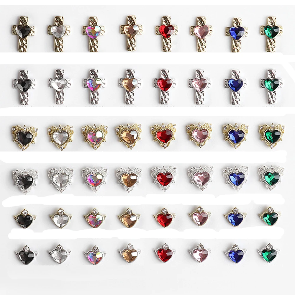 10pcs Luxury Crystal Cross Heart Nail Rhinestone Gem Gold Silver Metal Alloy Plated Diamond Charms for DIY Nail Supplies Jewelry
10pcs Luxury Crystal Cross Heart Nail Rhinestone Gem Gold Silver Metal Alloy Plated Diamond Charms for DIY Nail Supplies Jewelry