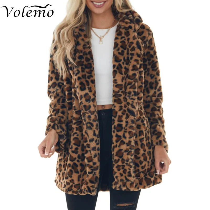 Volemo Winter Plus Size Women Faux Fur Teddy Coat Female Leopard Long-sleeved Lapel Fluffy Coat Plush Teddy Jacket Fur Coat
Volemo Winter Plus Size Women Faux Fur Teddy Coat Female Leopard Long-sleeved Lapel Fluffy Coat Plush Teddy Jacket Fur Coat