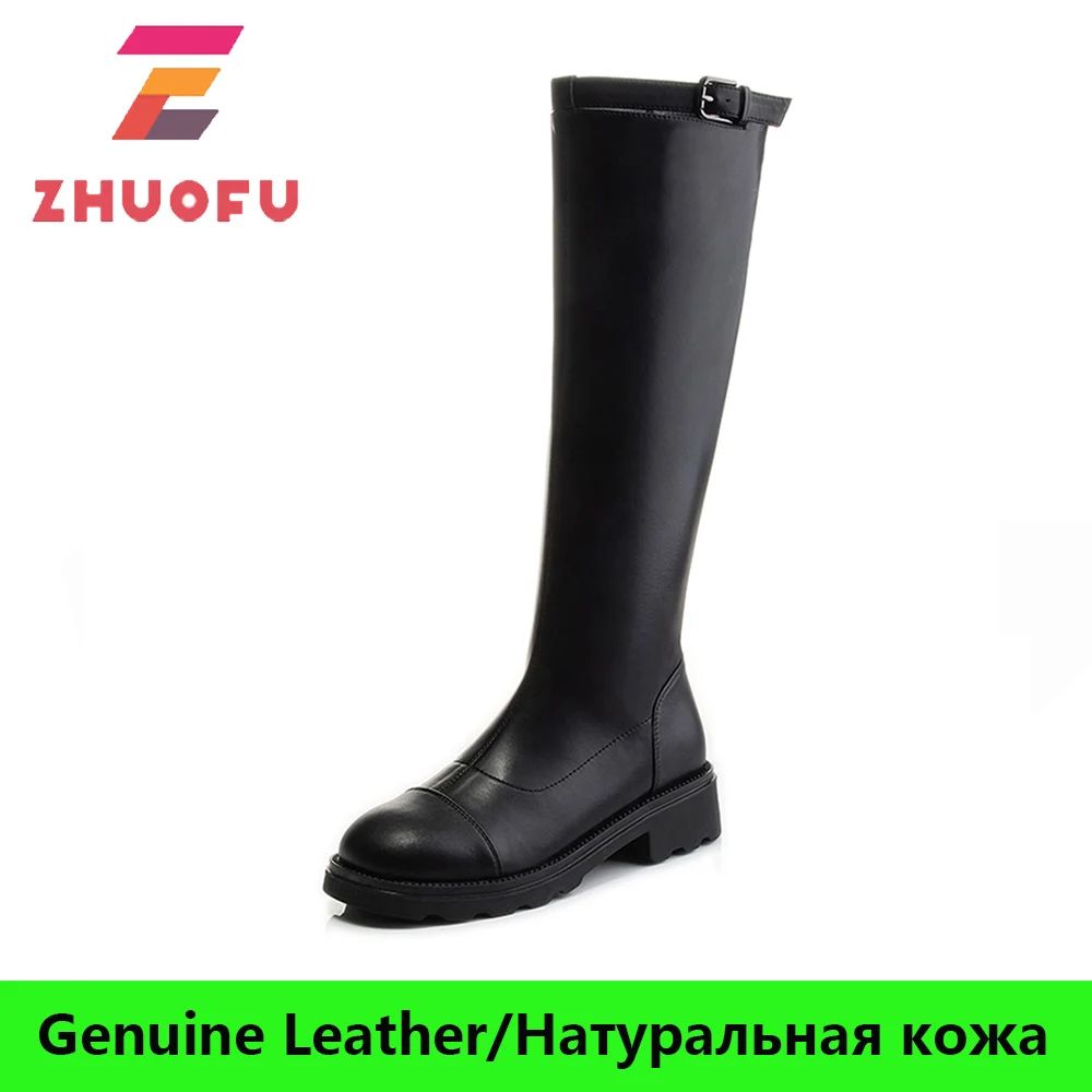 ZHUOFU Autumn Winter Women Knee High Boots Fashion Splicing Genuine Leather Concise Casual Low Heels Shoes Woman Brand Classic
ZHUOFU Autumn Winter Women Knee High Boots Fashion Splicing Genuine Leather Concise Casual Low Heels Shoes Woman Brand Classic