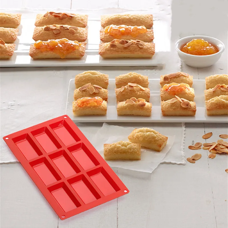 

12holes Rectangle Shapes Silicone Mold Fondant Chocolate Mold Soap Mould Biscuit Cookie Baking Pan Kitchen Bakeware Accessories