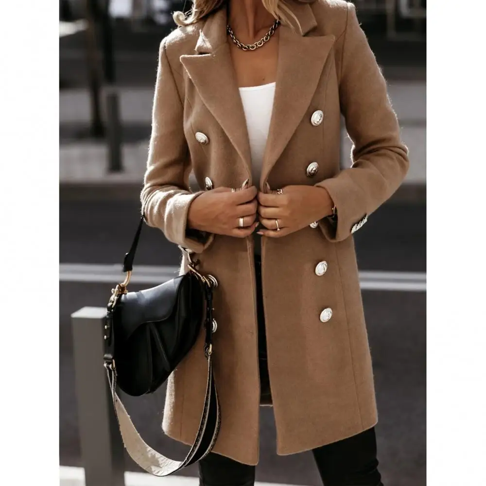 Winter Women's Warm Jacket Lapel Pure Color Elegant Windbreaker Long Sleeve Buttons Mid-length Women's Jacket Street veste femme
Winter Women's Warm Jacket Lapel Pure Color Elegant Windbreaker Long Sleeve Buttons Mid-length Women's Jacket Street veste femme