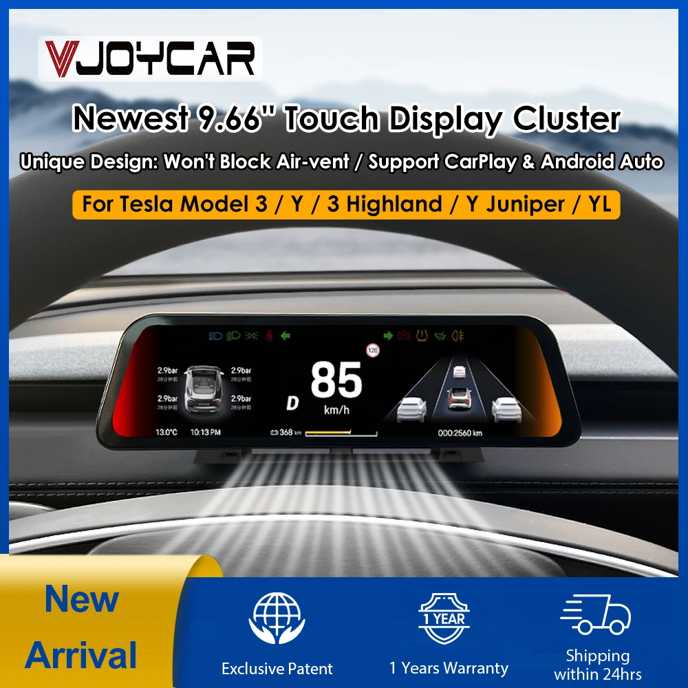 VJOYCAR 9,66-дюймовый дисплей приборной панели для новой модели Y Juniper Model YL с воздуховодом для всех Tesla Model 3 Y
VJOYCAR 9,66-дюймовый дисплей приборной панели для новой модели Y Juniper Model YL с воздуховодом для всех Tesla Model 3 Y