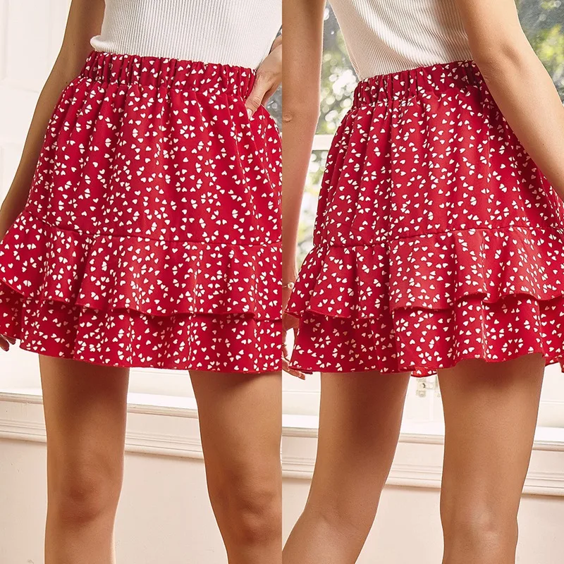 Women's High Waist Polka Dot Ruffled Floral Half-Length Skirt Beach Dress Red
Women's High Waist Polka Dot Ruffled Floral Half-Length Skirt Beach Dress Red