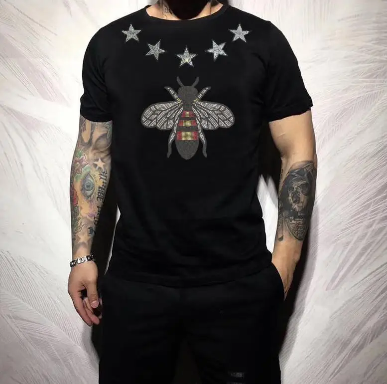 Rhinestones Men's tshirt Casual Top Fashion Hip Hop tshirt Streetwear Male drop shipping 
Rhinestones Men's tshirt Casual Top Fashion Hip Hop tshirt Streetwear Male drop shipping