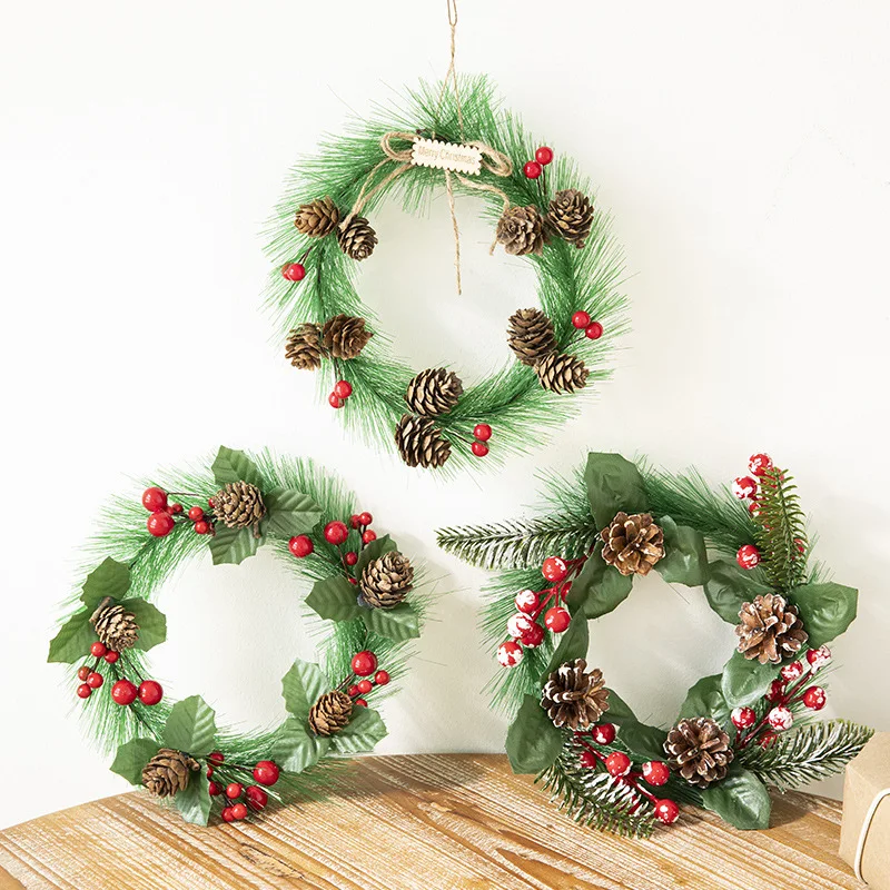 Christmas Wreath Decoration Christmas Door Hanging Green Pine Needle Leaf Pine Cone Rattan Ring Hanging Door Decoration Layout
Christmas Wreath Decoration Christmas Door Hanging Green Pine Needle Leaf Pine Cone Rattan Ring Hanging Door Decoration Layout
